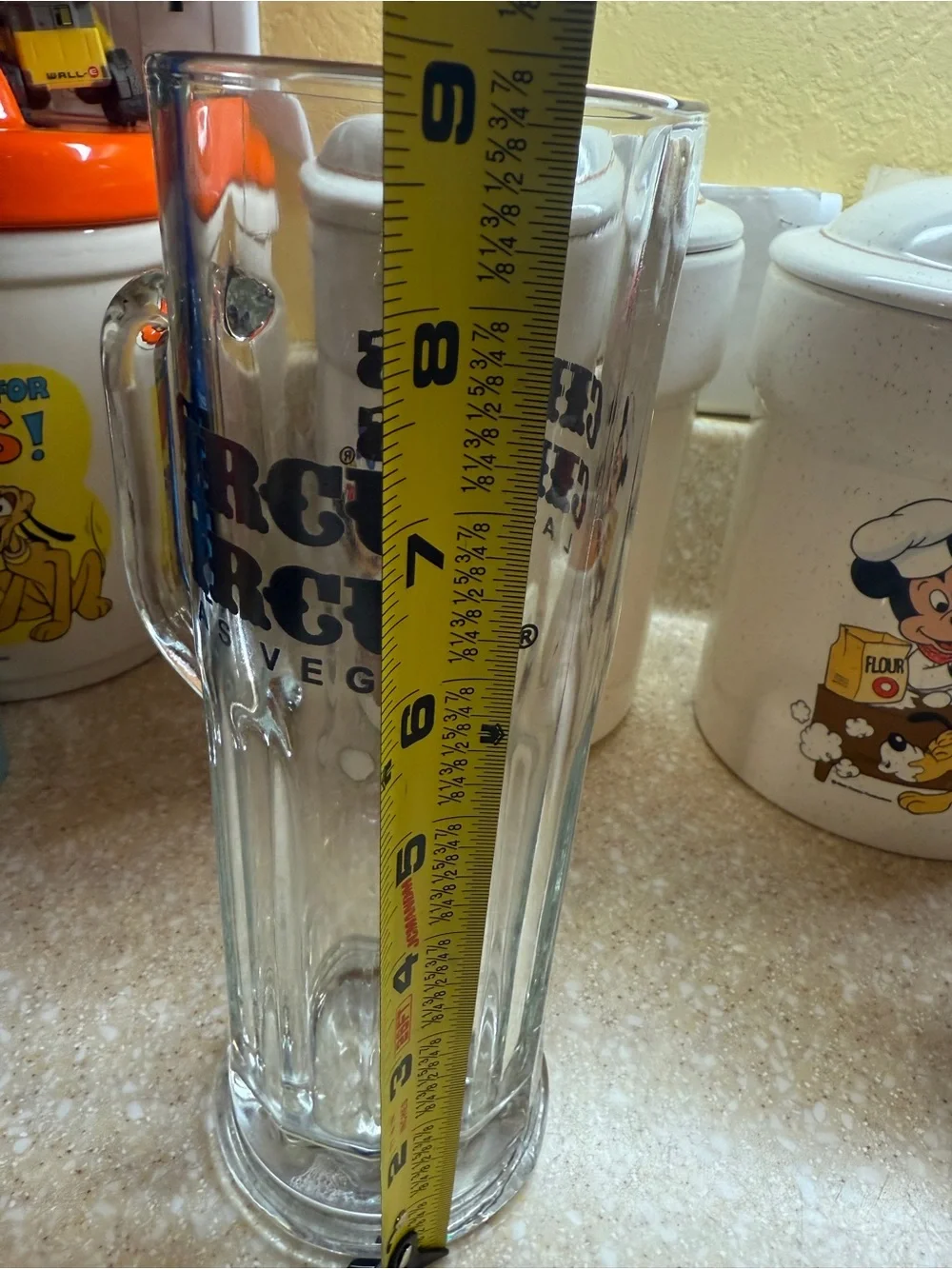 Las Vegas Circus Circus Tall Glass Beer Mug - Vintage